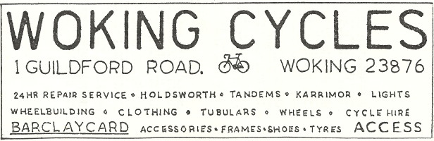 Woking Cycles advert 1985